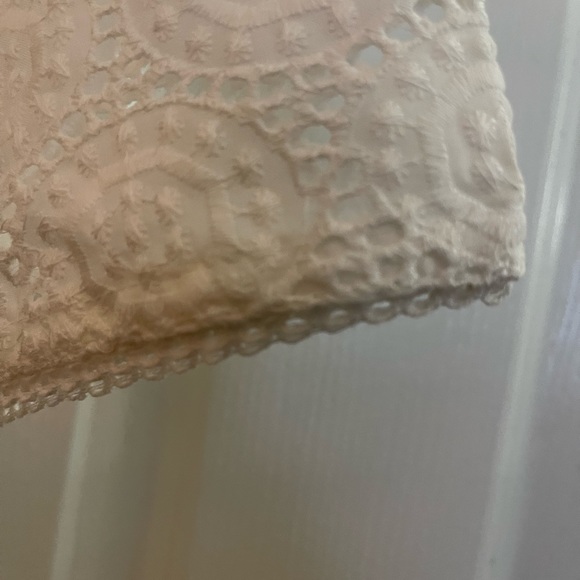 White Circular Pointelle Blouse from India - Picture 6 of 6